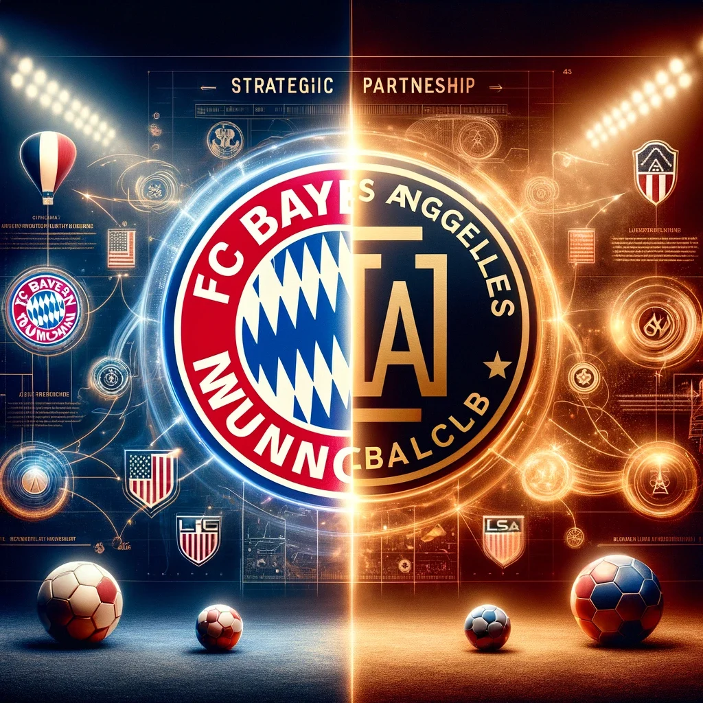 a visual representation of the strategic partnership between fc bayern munich and los angeles football club highlighting the goals and origins of the kopie