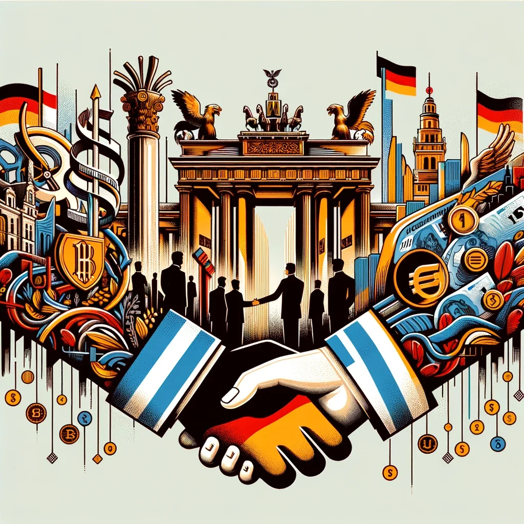 illustration showcasing the growing economic and cultural ties between germany and uruguay symbolized by a blend of german and uruguayan elements. th kopie